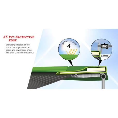 Trampoline BERG Favorit Regular 330 Green + Safety Net Comfort VERT 4 - vertbaudet enfant 