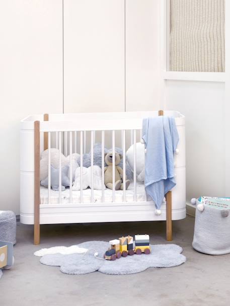 Tapis coton Lavable Mini Nuage Volume - bleu ciel 1 - vertbaudet enfant 