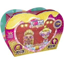 Jouet-Jeux d'imagination-Figurines, mini mondes, héros et animaux-Duo Pack CelebriPets - IMC TOYS - I Love VIP Pets - Rose - A partir de 3 ans - 10 accessoires premium