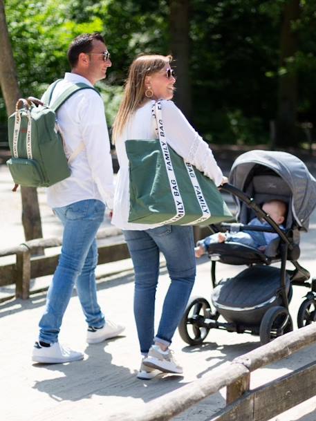 Sac à dos à langer Family Club Signature blanc+écru+marron+noir+vert 28 - vertbaudet enfant 