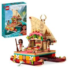 -LEGO® Disney Princesse 43210 Le Bateau d’Exploration de Vaiana, Jouet avec Dauphin, Mini-Poupée