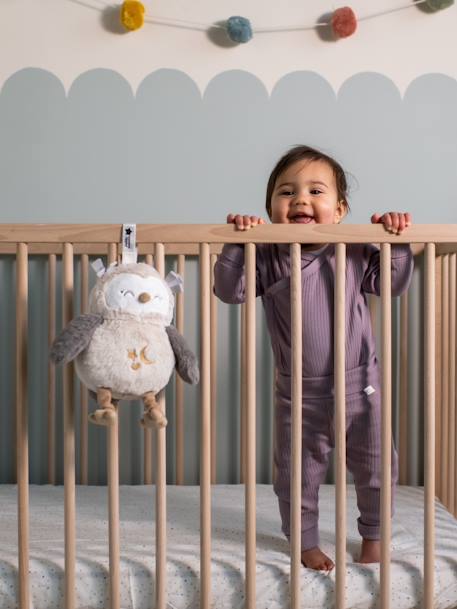 Peluche aide au sommeil lumineuse et sonore Deluxe Ollie la chouette gris 1 - vertbaudet enfant 
