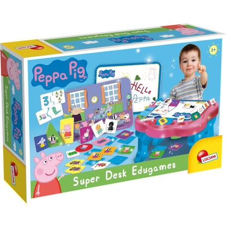 Bureau d'activités Peppa Pig Super Desk - LISCIANI GIOCHI - 10 jeux éducatifs BLANC 1 - vertbaudet enfant 