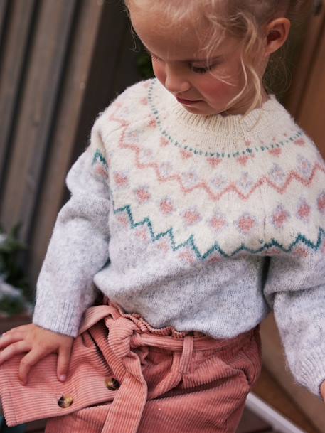 Pull jacquard fille  - vertbaudet enfant