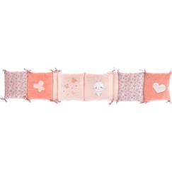 Linge de maison et décoration-Linge de lit bébé-Tour de lit Lapinou - DOMIVA - Microfibre 100% Polyester - Adaptable - Rose - 30 x 180 cm