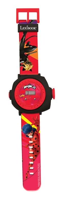 Jouet-Jeux éducatifs-Montre digitale pour enfant - LEXIBOOK - Miraculous - Projection de 20 images - Bracelet ajustable - Rouge