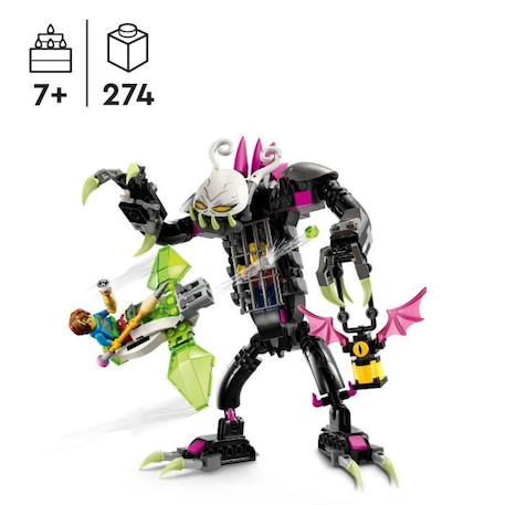 LEGO® DREAMZzz 71455 Le Monstre-Cage, Jouet avec Figurines de Z-Blob en Mini-Avion ou Moto Volante BLANC 2 - vertbaudet enfant 