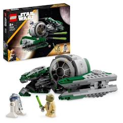 Jouet-LEGO® Star Wars 75360 Le Chasseur Jedi de Yoda, Jouet The Clone Wars avec la Minifigurine Yoda et Figurine R2-D2