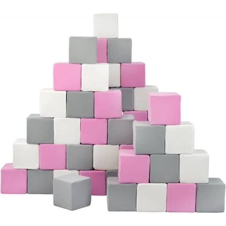 Pyramide en mousse pour enfant - Velinda - lot de 45 blocs - blanc, rose, gris BLANC 1 - vertbaudet enfant 