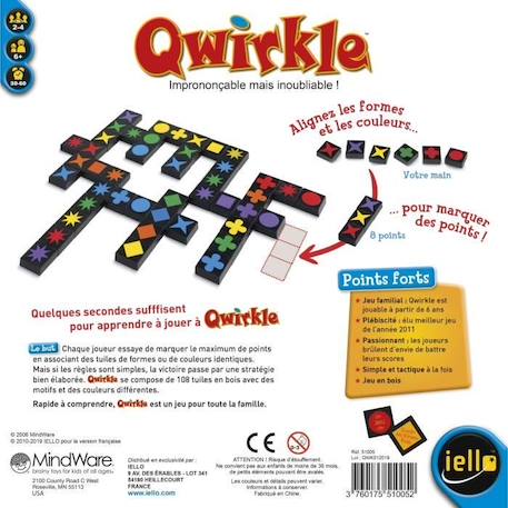 Iello - Qwirkle - Jeu de société familial - Dès 6 ans BLANC 2 - vertbaudet enfant 