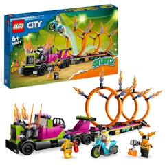 LEGO® City Stuntz 60357 Le Défi de Cascade : les Cercles de Feu, Jouet Moto avec Camion  - vertbaudet enfant