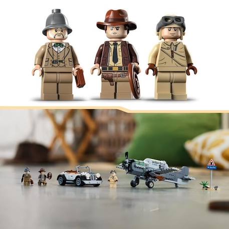 LEGO® Indiana Jones 77012 La Poursuite en Avion de Combat, Jouet avec Maquette Avion et Voiture GRIS 3 - vertbaudet enfant 