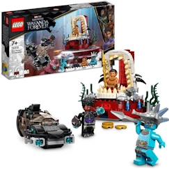-LEGO Marvel 76213 La Salle du Trône du Roi Namor, Jouet Sous-Marin, Figurines Black Panther