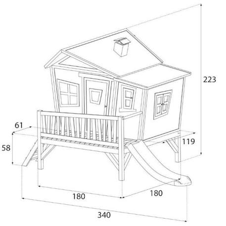 Maisonnette Emma en bois avec toboggan rouge AXI pour enfants à partir de 3 ans MARRON 4 - vertbaudet enfant 