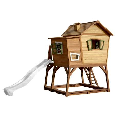 Axi - Max Maison Enfant avec Bac à Sable & Toboggan Blanc | Aire de Jeux pour l'extérieur en marron & vert | Maisonnette MARRON 3 - vertbaudet enfant 