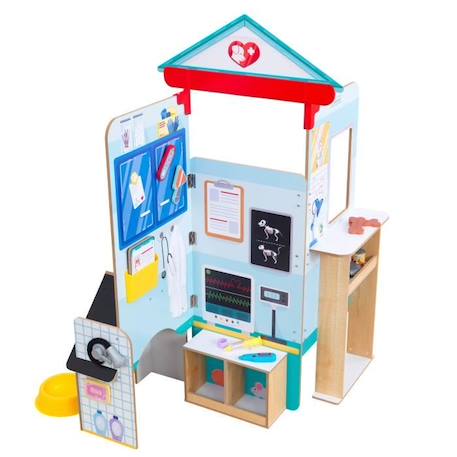 KidKraft Cabinet vétérinaire pop-up Let's Pretend™ pour enfants offre une expérience de jeu réaliste avec 18 accessoires inclus BLEU 1 - vertbaudet enfant 