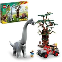 -LEGO® Jurassic Park 76960 La Découverte du Brachiosaure, Jouet avec Figurine de Dinosaure et Voiture