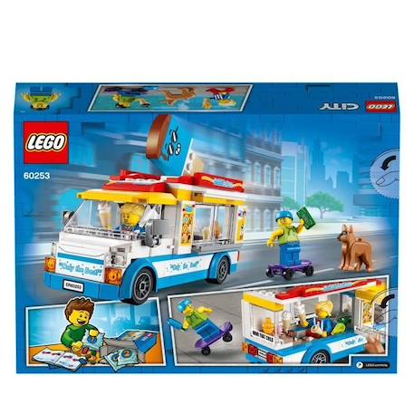 LEGO® City 60253 Le camion de la marchande de glaces, Kit de Construction Jouet Enfants 5 ans et + avec Mini-figurine de chien BLEU 2 - vertbaudet enfant 