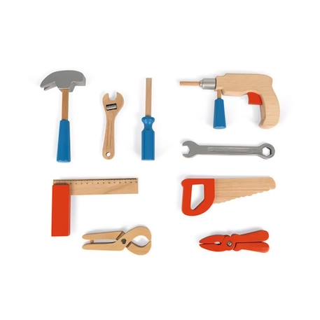 Boite à outils Brico'Kids - JANOD - Dès 3 ans - Bois hévéa BEIGE 3 - vertbaudet enfant 