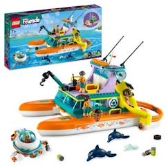 Jouet-LEGO® Friends 41734 Le Bateau de Sauvetage en Mer, Jouet avec Figurines de Dauphins et Sous-Marin