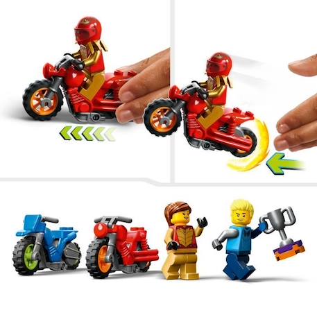 LEGO® City Stuntz 60360 Le Défi de Cascade : les Cercles Rotatifs, Jouet Moto pour 1 ou 2 Joueurs ORANGE 3 - vertbaudet enfant 
