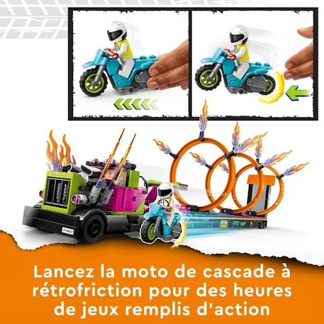LEGO® City Stuntz 60357 Le Défi de Cascade : les Cercles de Feu, Jouet Moto avec Camion ORANGE 5 - vertbaudet enfant 