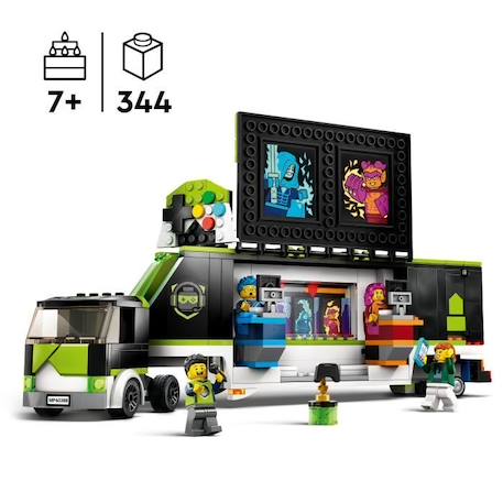 LEGO® City 60388 Le Camion de Tournois de Jeux Vidéo, Jouet Enfants 7 Ans, Compétition eSport NOIR 3 - vertbaudet enfant 