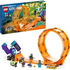 Jouet-Jeux d'imagination-LEGO 60338 City Stuntz Le Looping du Chimpanzé Cogneur, Figurines de Cascadeur Stuntz, Jouet Moto de Cascade, Enfants Dès 7 Ans