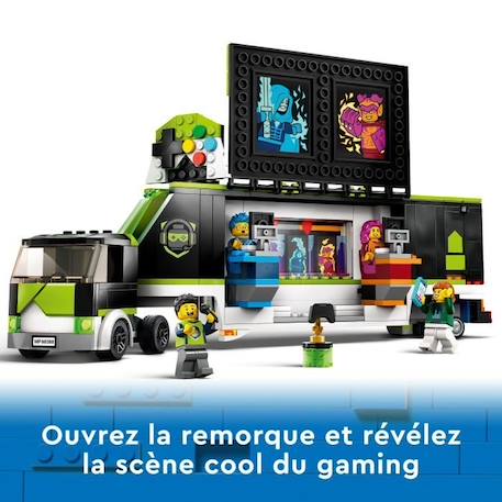 LEGO® City 60388 Le Camion de Tournois de Jeux Vidéo, Jouet Enfants 7 Ans, Compétition eSport NOIR 4 - vertbaudet enfant 