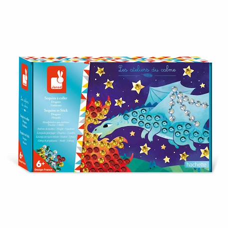 Kit loisir créatif enfant - Janod - Les Ateliers Du Calme - Sequins À Coller Dragons - Dès 6 ans BLEU 1 - vertbaudet enfant 