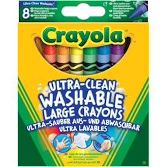 Jouet-Activités artistiques et musicales-Tableaux, dessin et peinture-Crayola - 8 Gros crayons à la cire ultra lavables - Coloriage