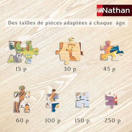 Puzzle éducatif Nathan - Les petits jack russell - 100 pièces - Animaux -  Pour enfant de 6 ans et plus blanc - Nathan