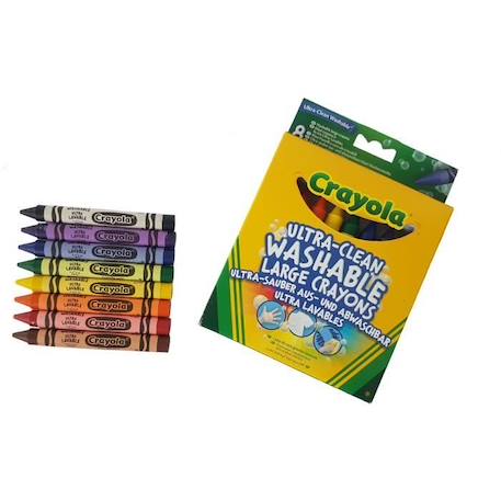 Crayola - 8 Gros crayons à la cire ultra lavables - Coloriage BLEU 2 - vertbaudet enfant 