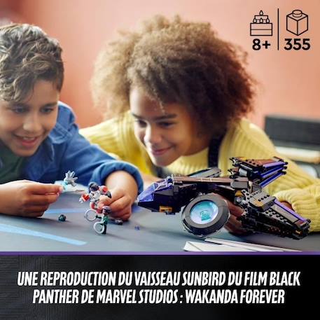 LEGO Marvel 76211 Le Sunbird de Shuri, Vaisseau Jouet, Black Panther Figurines, Super-Héros BLEU 6 - vertbaudet enfant 