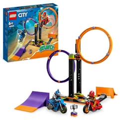 Jouet-LEGO® City Stuntz 60360 Le Défi de Cascade : les Cercles Rotatifs, Jouet Moto pour 1 ou 2 Joueurs