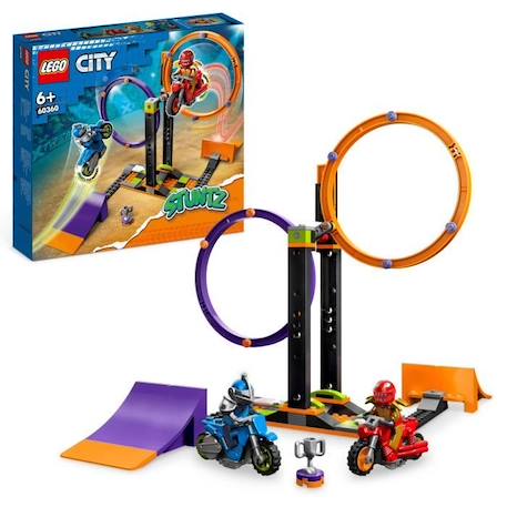 LEGO® City Stuntz 60360 Le Défi de Cascade : les Cercles Rotatifs, Jouet Moto pour 1 ou 2 Joueurs ORANGE 1 - vertbaudet enfant 