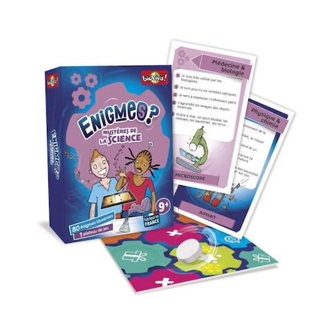 Jeu de cartes Bioviva - Enigmes Mystères de la science - Pour enfants à partir de 9 ans - 80 énigmes illustrées BLEU 4 - vertbaudet enfant 