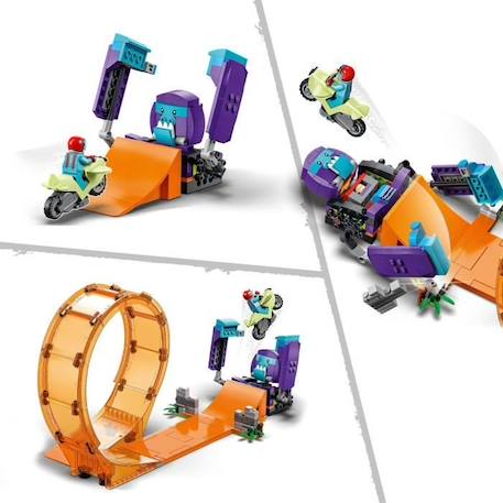 LEGO 60338 City Stuntz Le Looping du Chimpanzé Cogneur, Figurines de Cascadeur Stuntz, Jouet Moto de Cascade, Enfants Dès 7 Ans ORANGE 3 - vertbaudet enfant 
