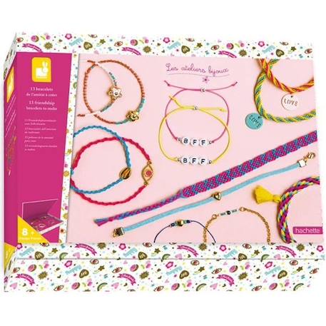 Kit Créatif - JANOD - 13 Bracelets de l'Amitié à Créer - Les Ateliers Bijoux - Roue à Tisser - Dès 8 ans ROSE 1 - vertbaudet enfant 