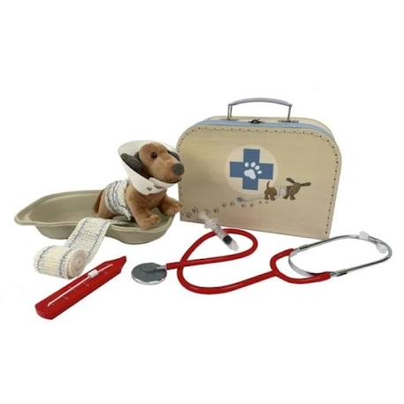 Valisette de vétérinaire - Egmont Toys - Avec Edward le chien en peluche et stéthoscope en métal BLANC 1 - vertbaudet enfant 