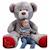 Nounours en peluche - VELINDA - Teddy Bear 75+85 gris-rouge - Mixte - Intérieur GRIS 1 - vertbaudet enfant 