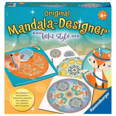Ravensburger - Mandala Designer - Pochoirs et crayons inclus - Boho Style - Jeu créatif dès 6 ans BLEU 2 - vertbaudet enfant 