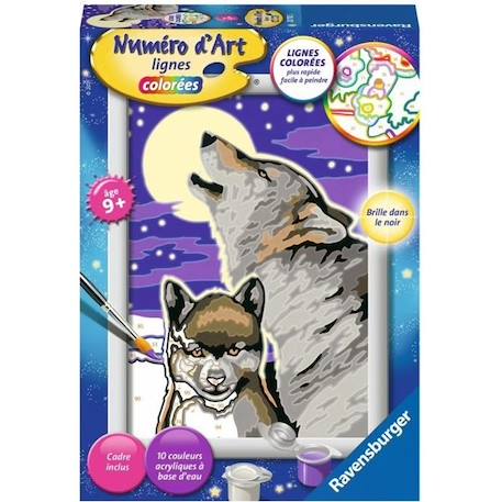 Ravensburger - Numéro d’Art petit format - Cri du loup - Dès 9 ans BLEU 1 - vertbaudet enfant 