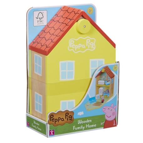 Peppa Pig - Maison Classique en Bois avec 1 personnage JAUNE 5 - vertbaudet enfant 