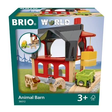 BRIO World - 36012 - Grange des animaux - Accessoire pour circuit de train en bois - Jouet pour garçons et filles dès 3 ans BLANC 1 - vertbaudet enfant 