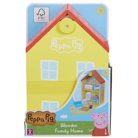 Peppa Pig - Maison Classique en Bois avec 1 personnage JAUNE 4 - vertbaudet enfant 