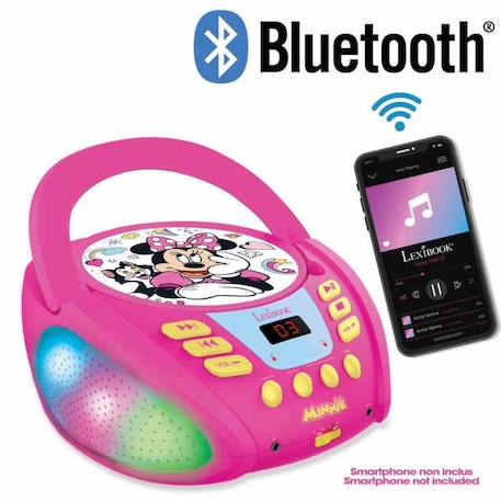 Lecteur CD Bluetooth Minnie - LEXIBOOK - Effets lumineux - Enfant 5 ans et plus ROSE 2 - vertbaudet enfant 