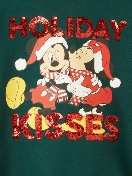 Sweat fille Disney Mickey & Minnie® Noël vert sapin 3 - vertbaudet enfant 