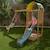 KidKraft - Aire de jeux portique en bois Ainsley Fort avec toboggan, bac à sable et balançoires - FSC JAUNE 3 - vertbaudet enfant 