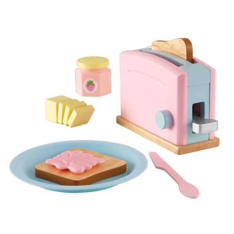 KidKraft - 8 Accessoires pour petit déjeuner en bois pour cuisine enfant dont un mixeur, un rouleau et 2 cookies inclus - Pastel ROSE 1 - vertbaudet enfant 